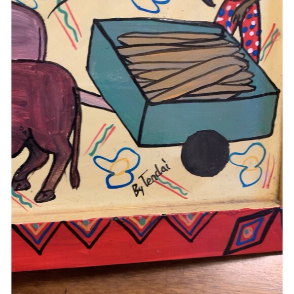 African Painting Johannesburg Rosebank Market Activities 2011 Signed Tendai - Picture 13 of 13